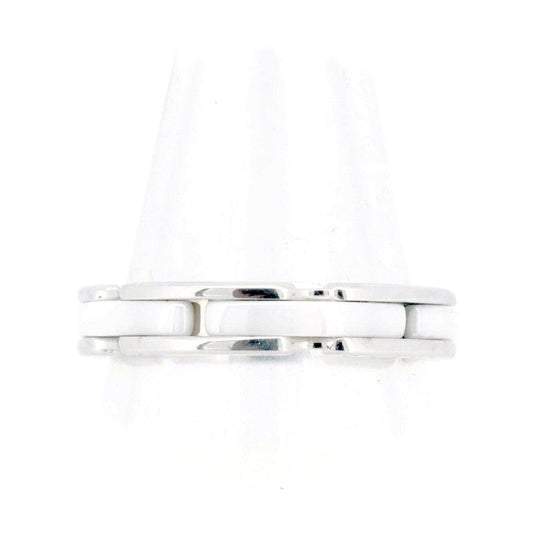 Chanel Ultra Collection Au750 White Gold Ceramic Ring Size 13.5