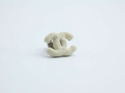 Chanel Vintage 03A Metal White Frosted CC Brooch