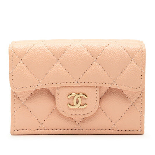 Chanel Coco Mark Matelassé Caviar Skin Trifold Wallet