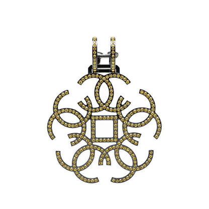 Chanel Metal Coco Mark Rhinestone Single Earring B17S