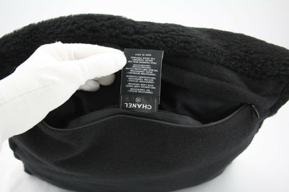 Chanel Coco Mark Cotton Cashmere Black Pillow Cushion