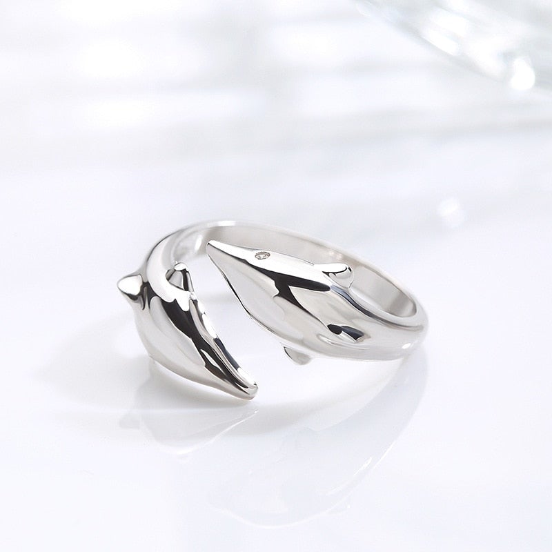 Dolphin Sterling Silver Ring