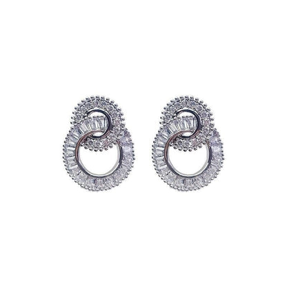 Double Crystal Hoop Earrings