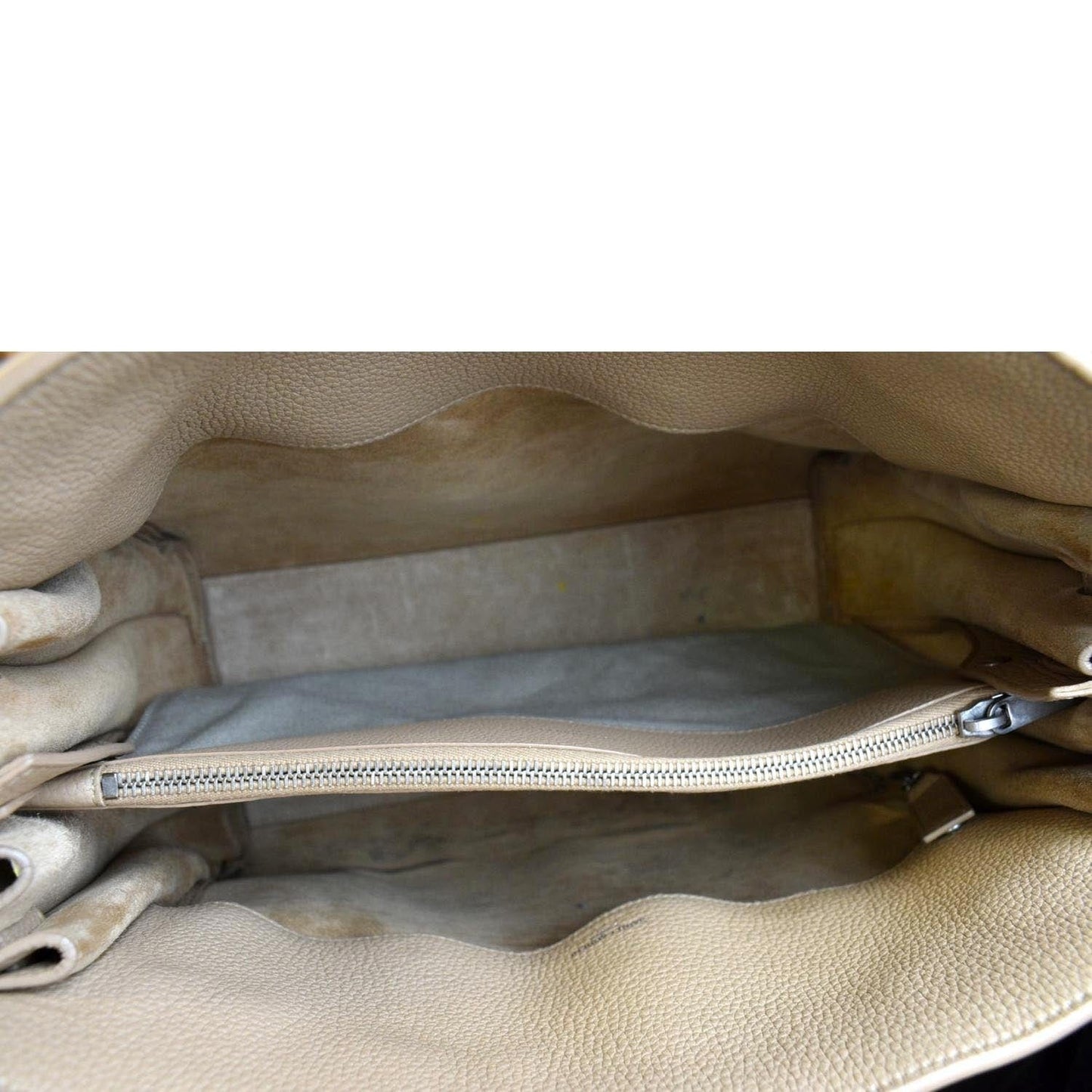 YVES SAINT LAURENT Women Sac de Jour Leather Shoulder Bag Dark Beige