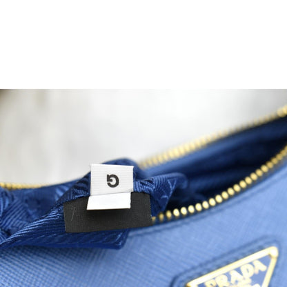PRADA Re-Edition 2005 Saffiano Leather Shoulder Bag Blue