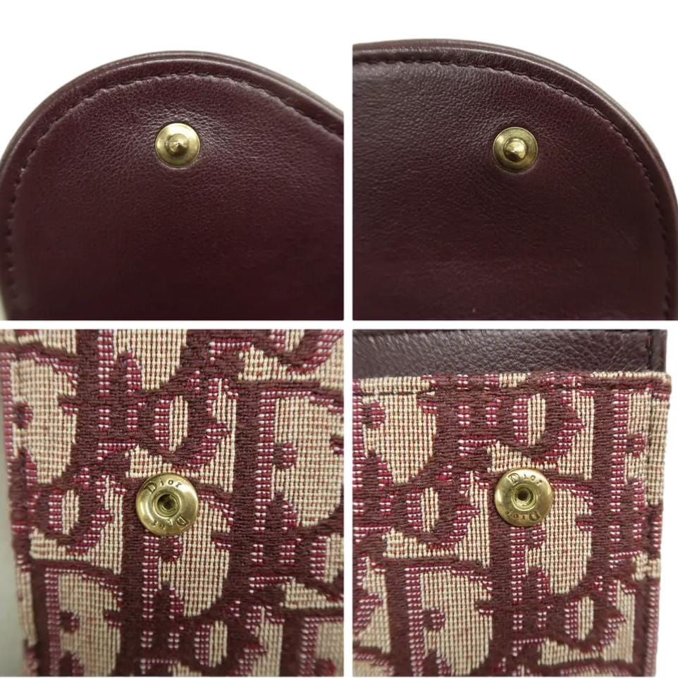 CHRISTIAN DIOR Saddle Oblique Crossbody Bag Burgundy