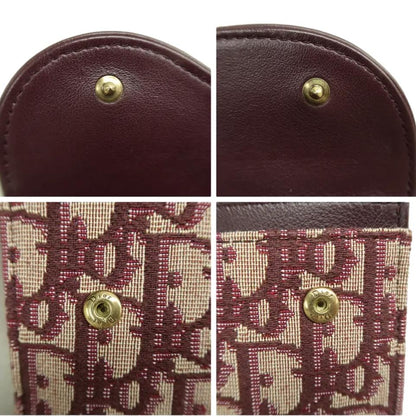 CHRISTIAN DIOR Saddle Oblique Crossbody Bag Burgundy