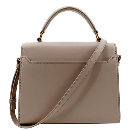YVES SAINT LAURENT Cassandra Mini Calfskin Leather Shoulder Bag Cream