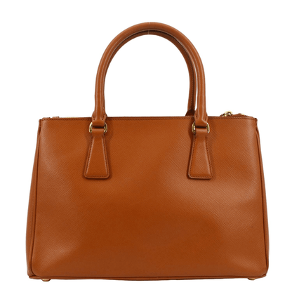 PRADA Galleria Double-Zip Saffiano Leather Tote Bag Orange