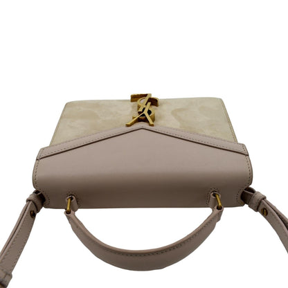 YVES SAINT LAURENT Cassandra Mini Calfskin Leather Shoulder Bag Cream