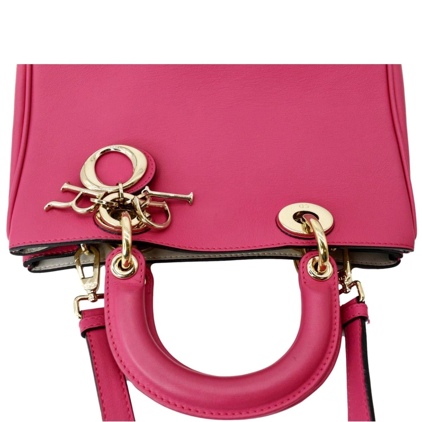CHRISTIAN DIOR Diorissimo Leather Medium Tote Bag Pink