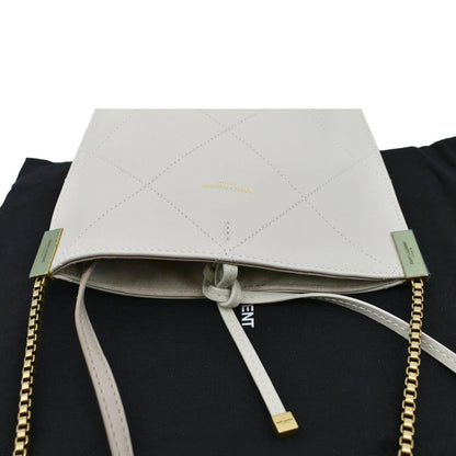 YVES SAINT LAURENT Suzanne Chain Leather Shoulder Bag White