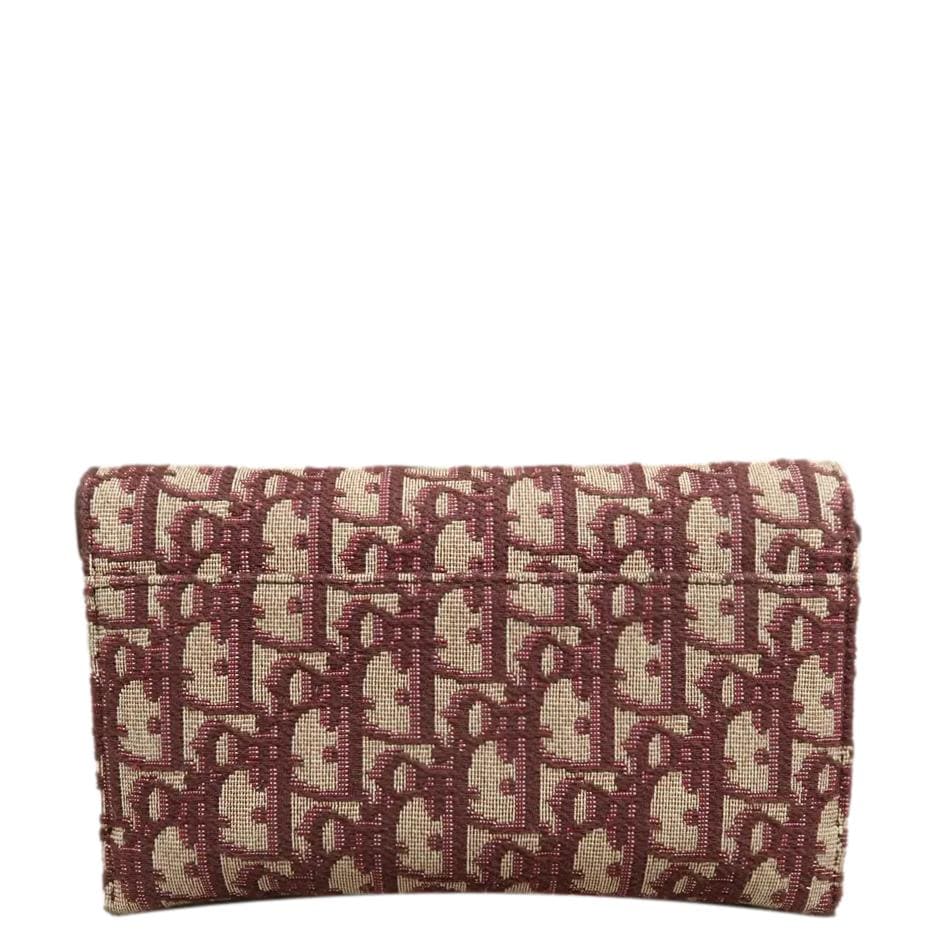 CHRISTIAN DIOR Saddle Oblique Crossbody Bag Burgundy