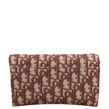 CHRISTIAN DIOR Saddle Oblique Crossbody Bag Burgundy