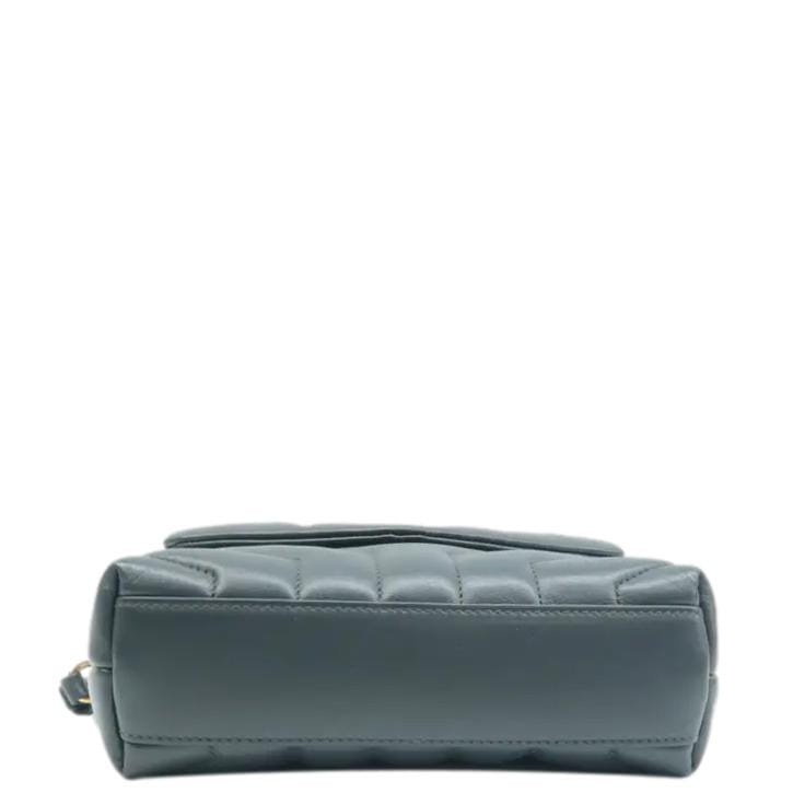 YVES SAINT LAURENT Loulou Toy Leather Crossbody Bag Grey