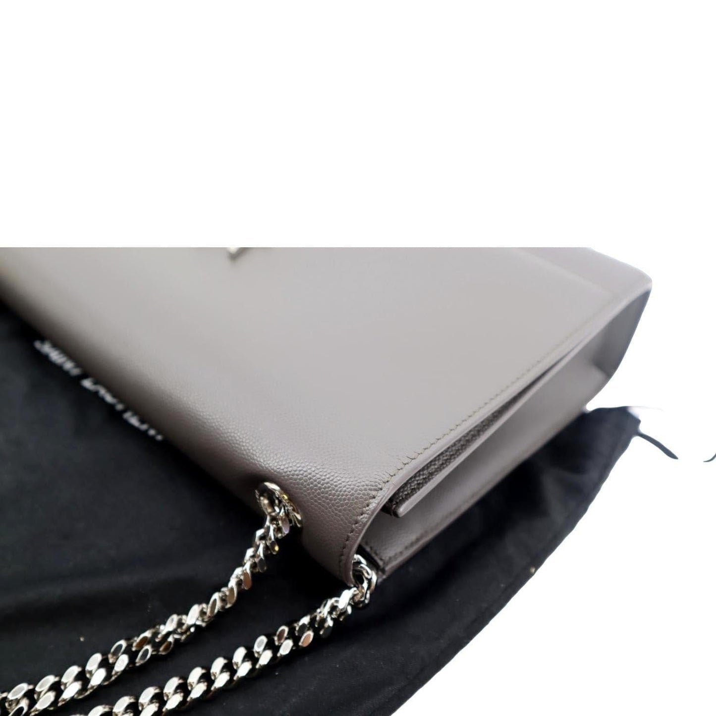 YVES SAINT LAURENT Kate Leather Shoulder Bag Gray