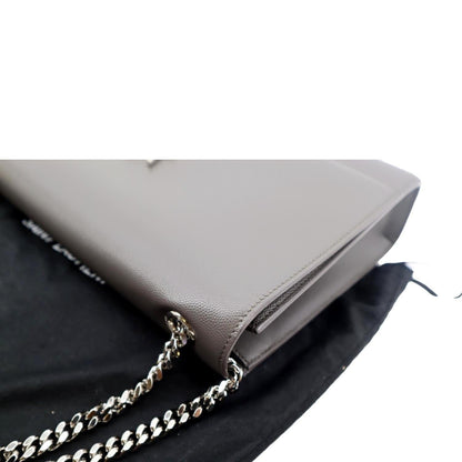 YVES SAINT LAURENT Kate Leather Shoulder Bag Gray