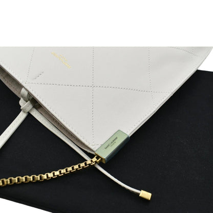 YVES SAINT LAURENT Suzanne Chain Leather Shoulder Bag White