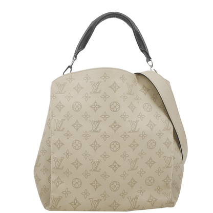 LOUIS VUITTON Babylone Mahina Calfskin Leather Shoulder Bag Galet