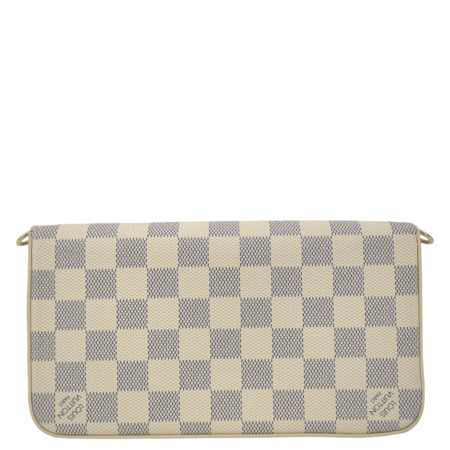 LOUIS VUITTON Felicie Pochette Damier Azur Crossbody Bag White