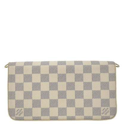 LOUIS VUITTON Felicie Pochette Damier Azur Crossbody Bag White