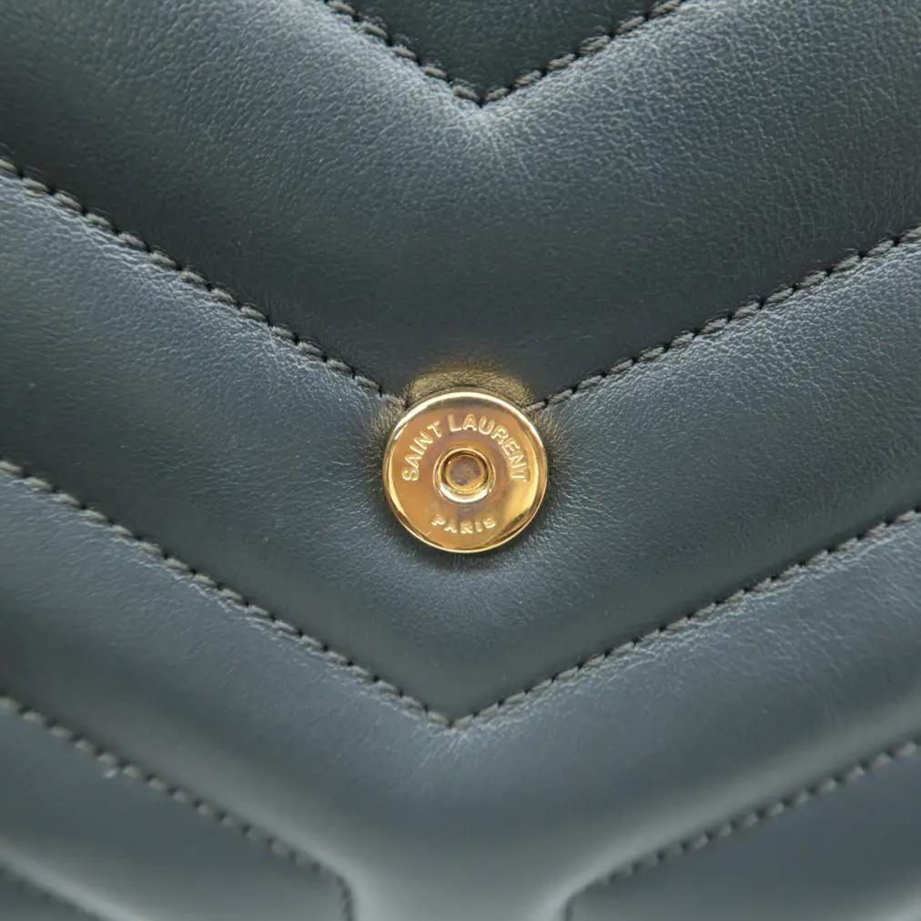 YVES SAINT LAURENT Loulou Toy Leather Crossbody Bag Grey