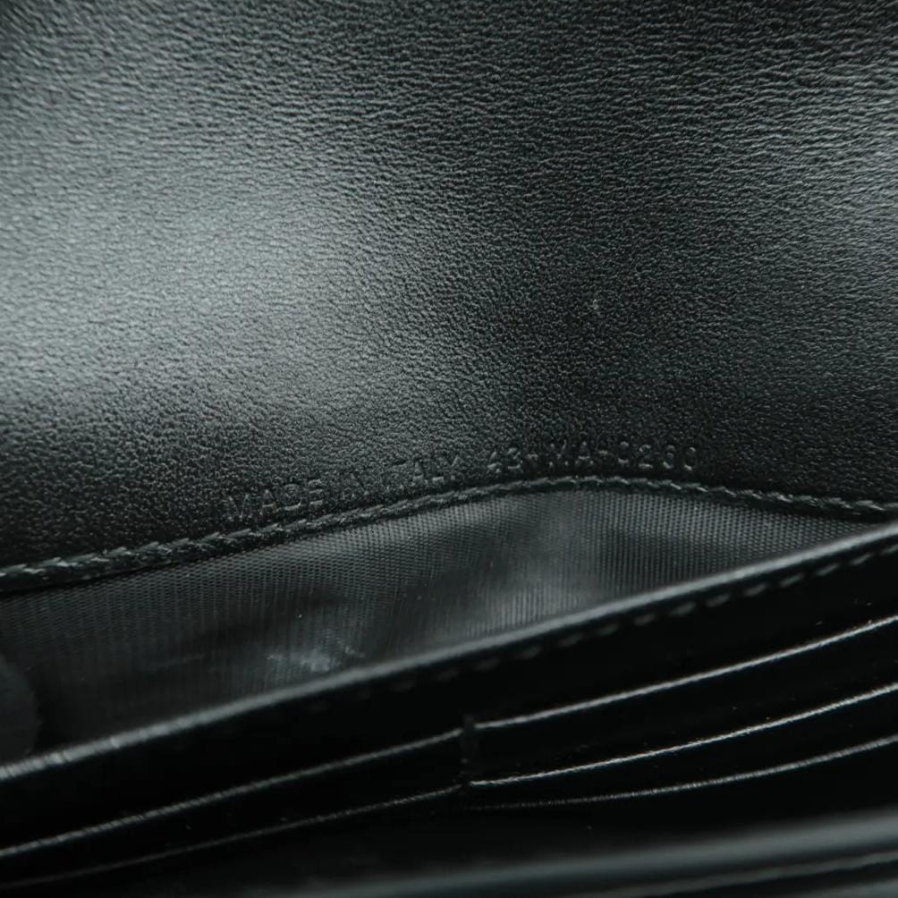 CHRISTIAN DIOR Long Saddle Leather Crossbody Chain Wallet Black