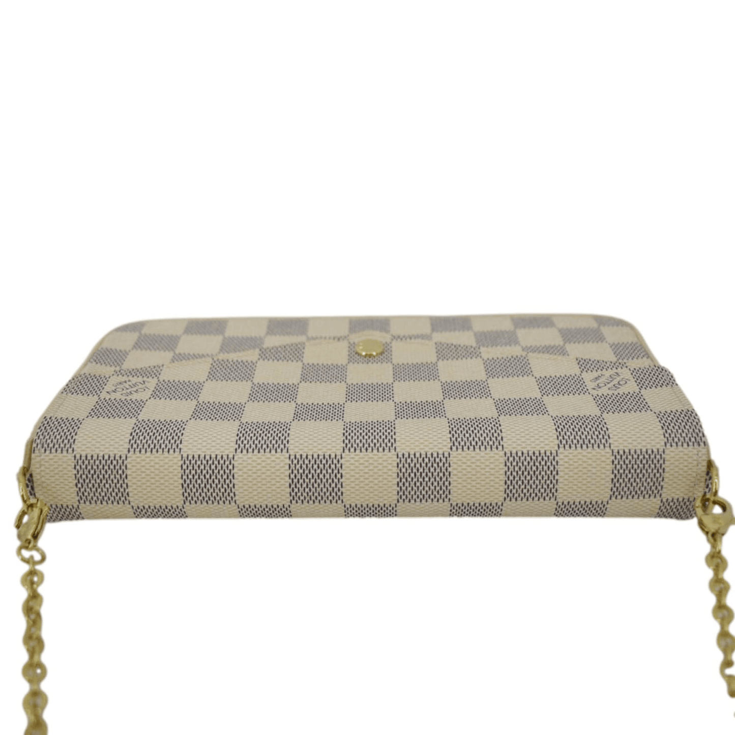 LOUIS VUITTON Felicie Pochette Damier Azur Crossbody Bag White