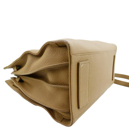 YVES SAINT LAURENT Women Sac de Jour Leather Shoulder Bag Dark Beige