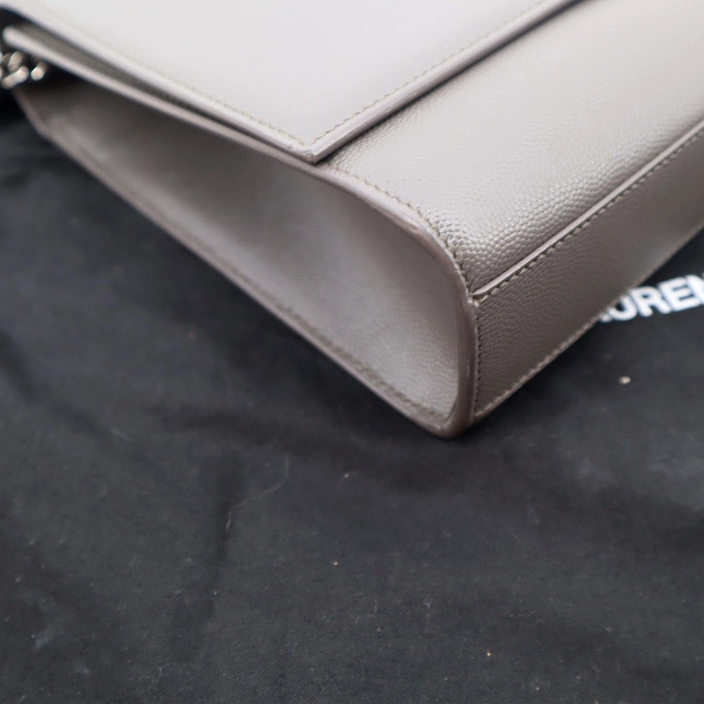 YVES SAINT LAURENT Kate Leather Shoulder Bag Gray