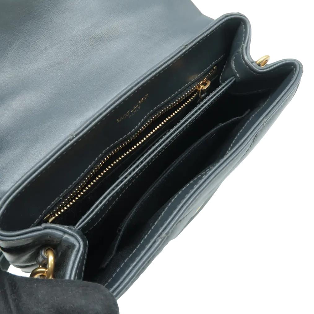 YVES SAINT LAURENT Loulou Toy Leather Crossbody Bag Grey