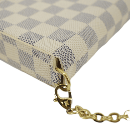 LOUIS VUITTON Felicie Pochette Damier Azur Crossbody Bag White