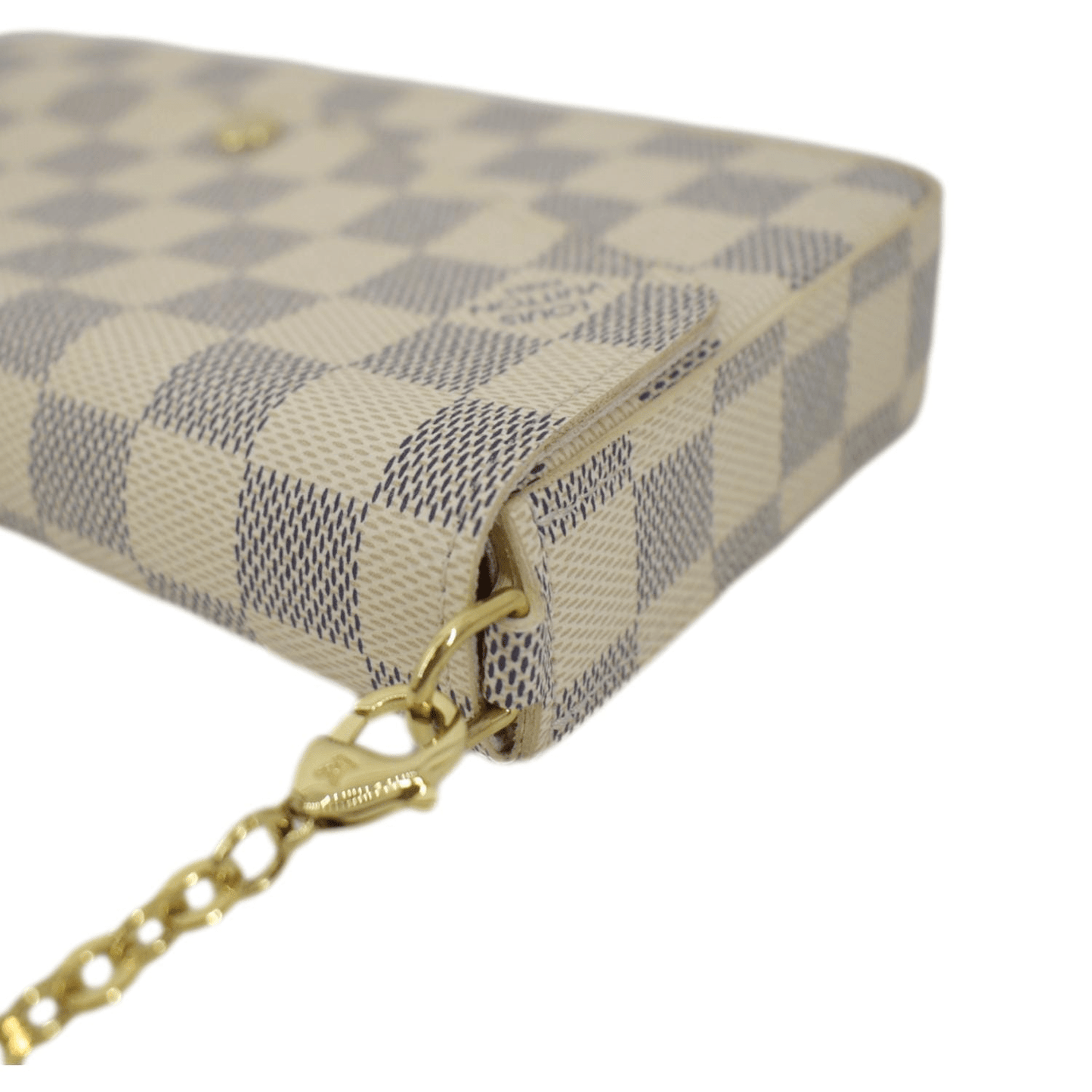 LOUIS VUITTON Felicie Pochette Damier Azur Crossbody Bag White