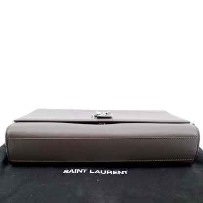 YVES SAINT LAURENT Kate Leather Shoulder Bag Gray