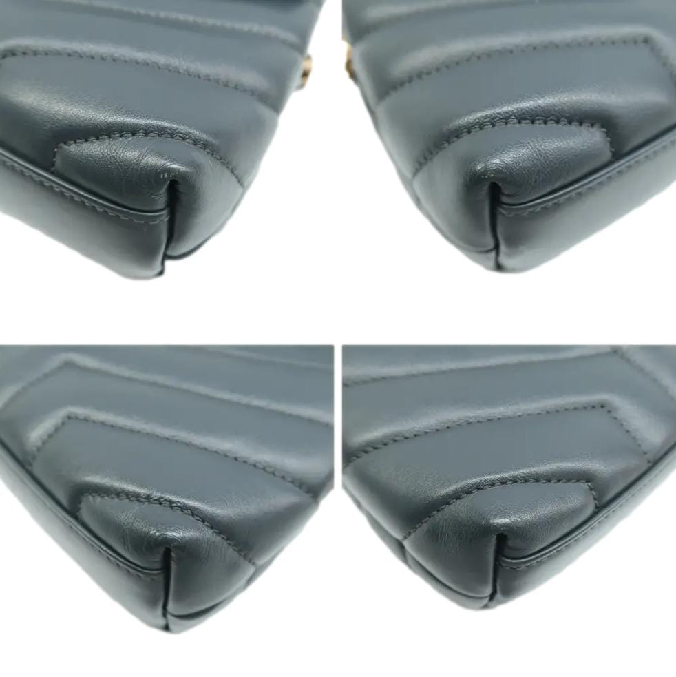 YVES SAINT LAURENT Loulou Toy Leather Crossbody Bag Grey