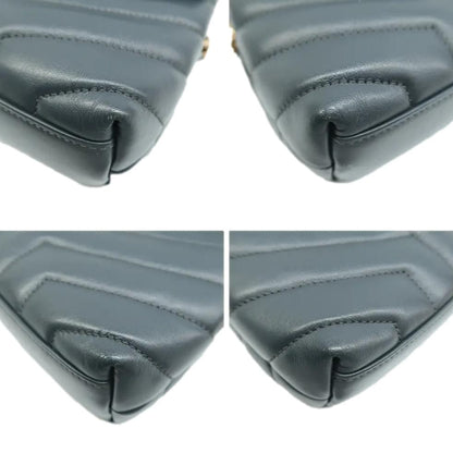 YVES SAINT LAURENT Loulou Toy Leather Crossbody Bag Grey