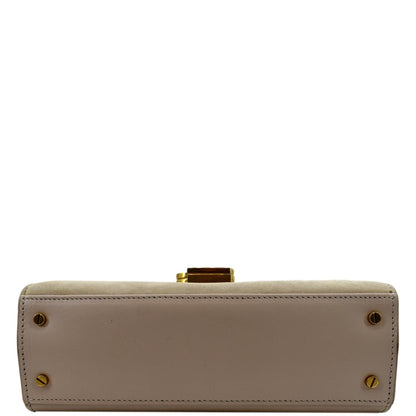 YVES SAINT LAURENT Cassandra Mini Calfskin Leather Shoulder Bag Cream