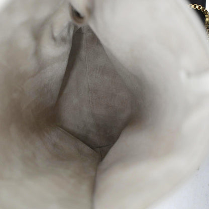 YVES SAINT LAURENT Suzanne Chain Leather Shoulder Bag White