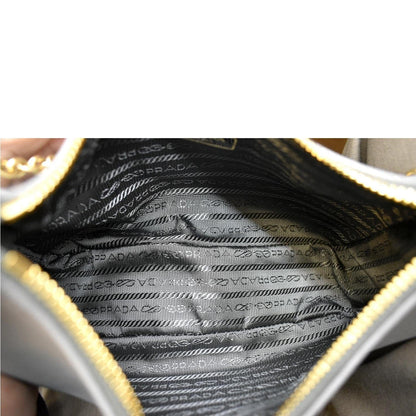 PRADA Re-Edition 2005 Saffiano Leather Shoulder Bag Gray