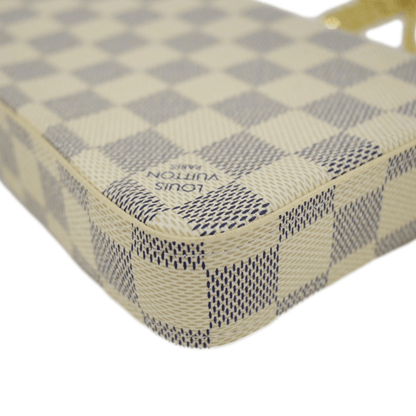 LOUIS VUITTON Felicie Pochette Damier Azur Crossbody Bag White