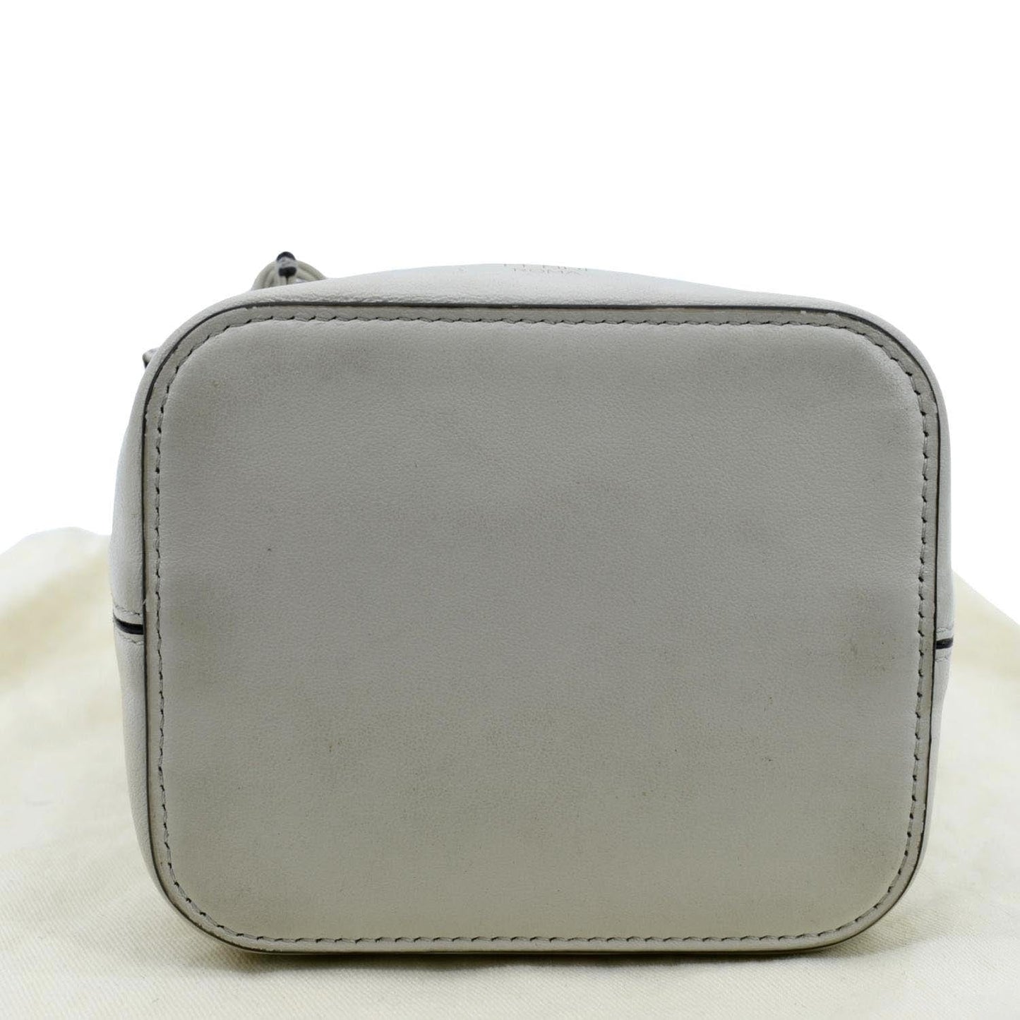 FENDI Mon Tresor Drawstring FF PVC Leather Bucket Bag White