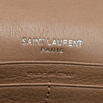 YVES SAINT LAURENT WOC Mixed Matelasse Leather Wallet Dark Beige