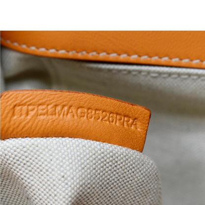 BURBERRY Horseferry Print Lola Canvas Leather Shoulder Bag Orange