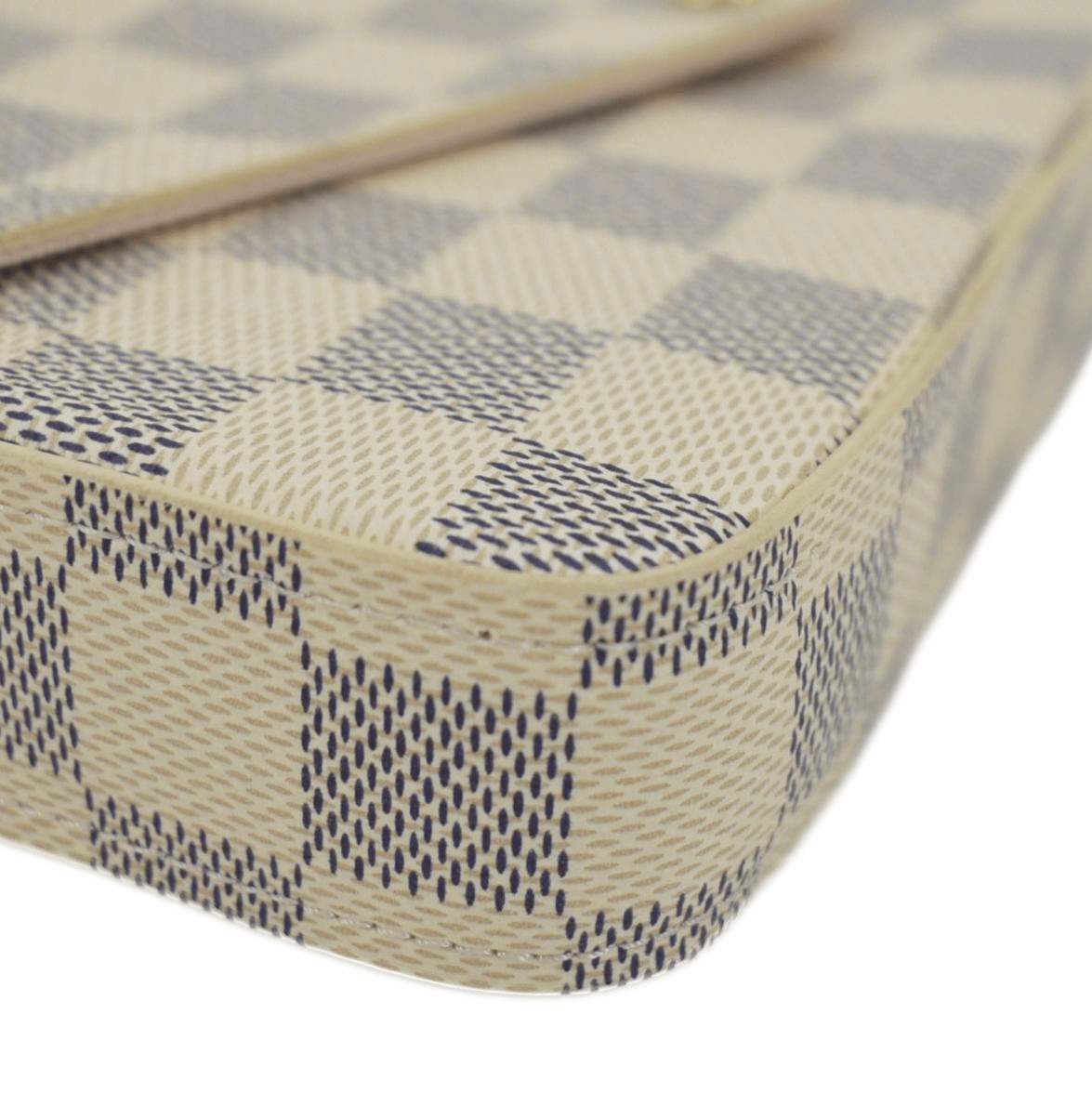 LOUIS VUITTON Felicie Pochette Damier Azur Crossbody Bag White