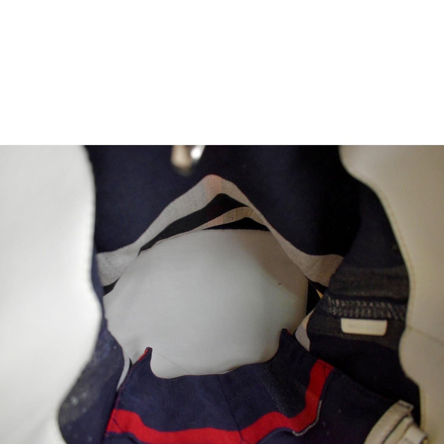 BURBERRY Susanna Mega Check Bucket Shoulder Bag Navy Blue