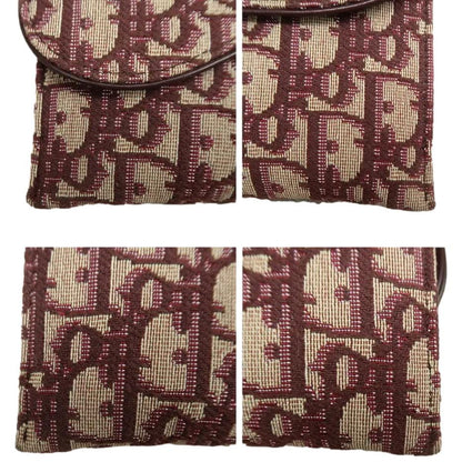 CHRISTIAN DIOR Saddle Oblique Crossbody Bag Burgundy