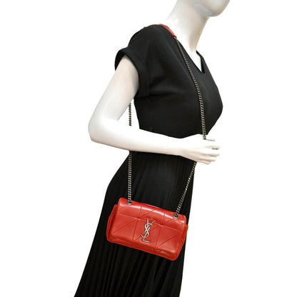 YVES SAINT LAURENT Jamie Leather Shoulder Bag Red