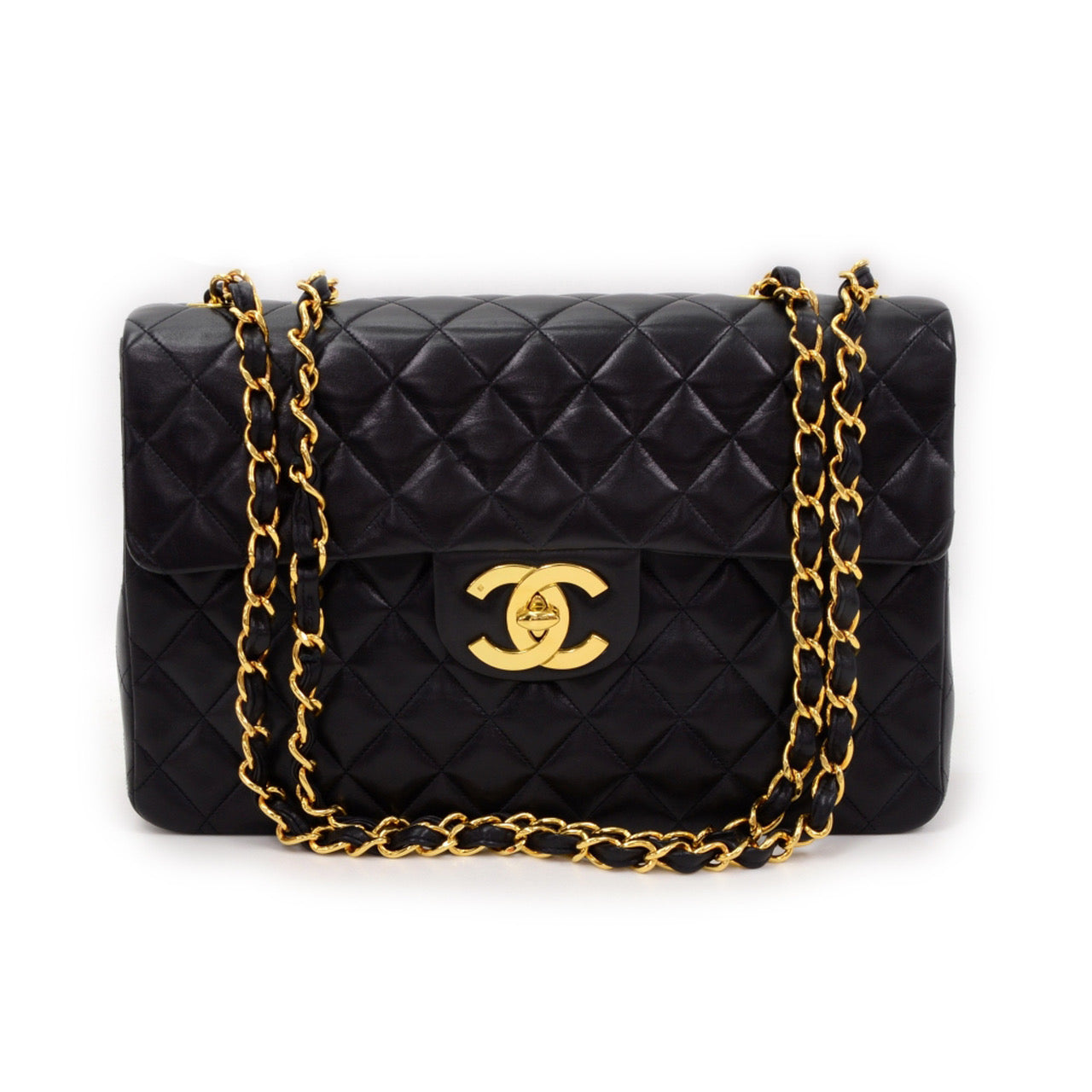 Chanel Quilted Lambskin Leather Maxi Bag
