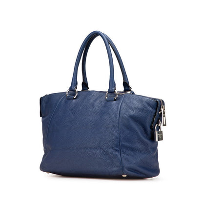 Prada Triangle Logo Plate Leather Handbag