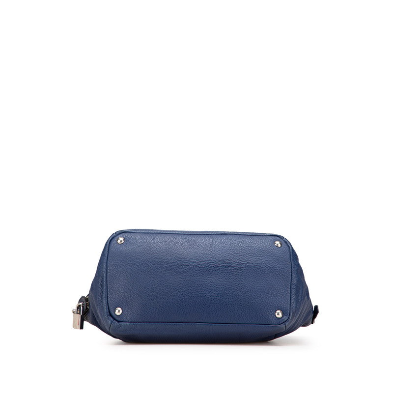 Prada Triangle Logo Plate Leather Handbag